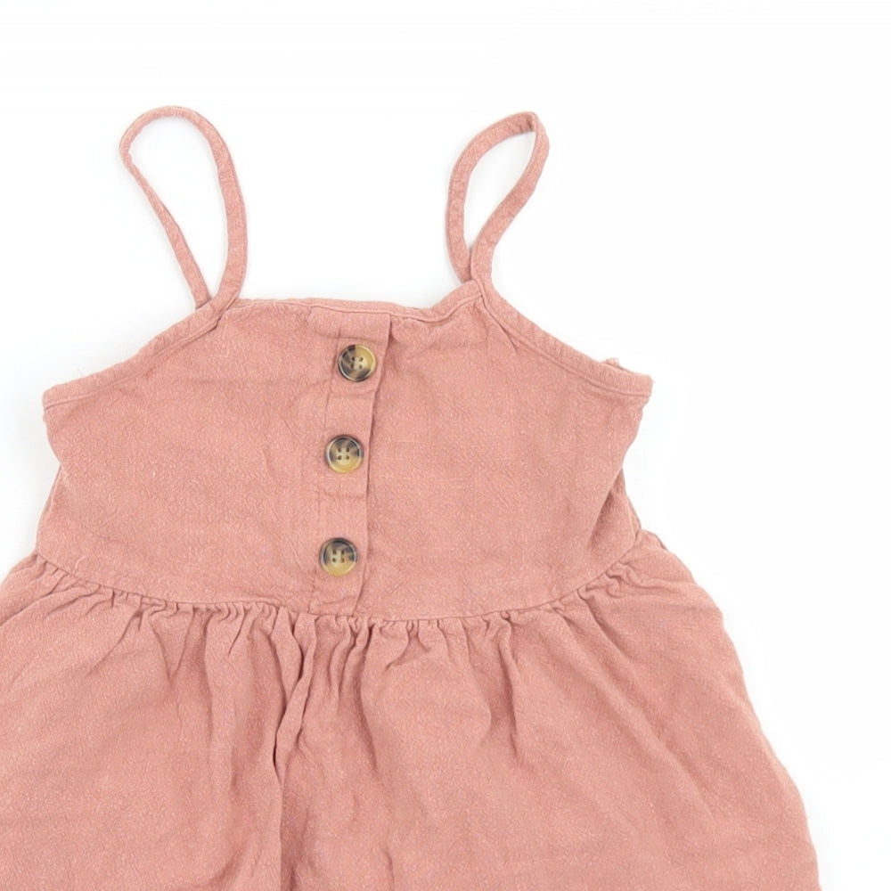 Primark Girls Pink  Viscose Shift  Size 4-5 Years  Round Neck  - Smock Dress