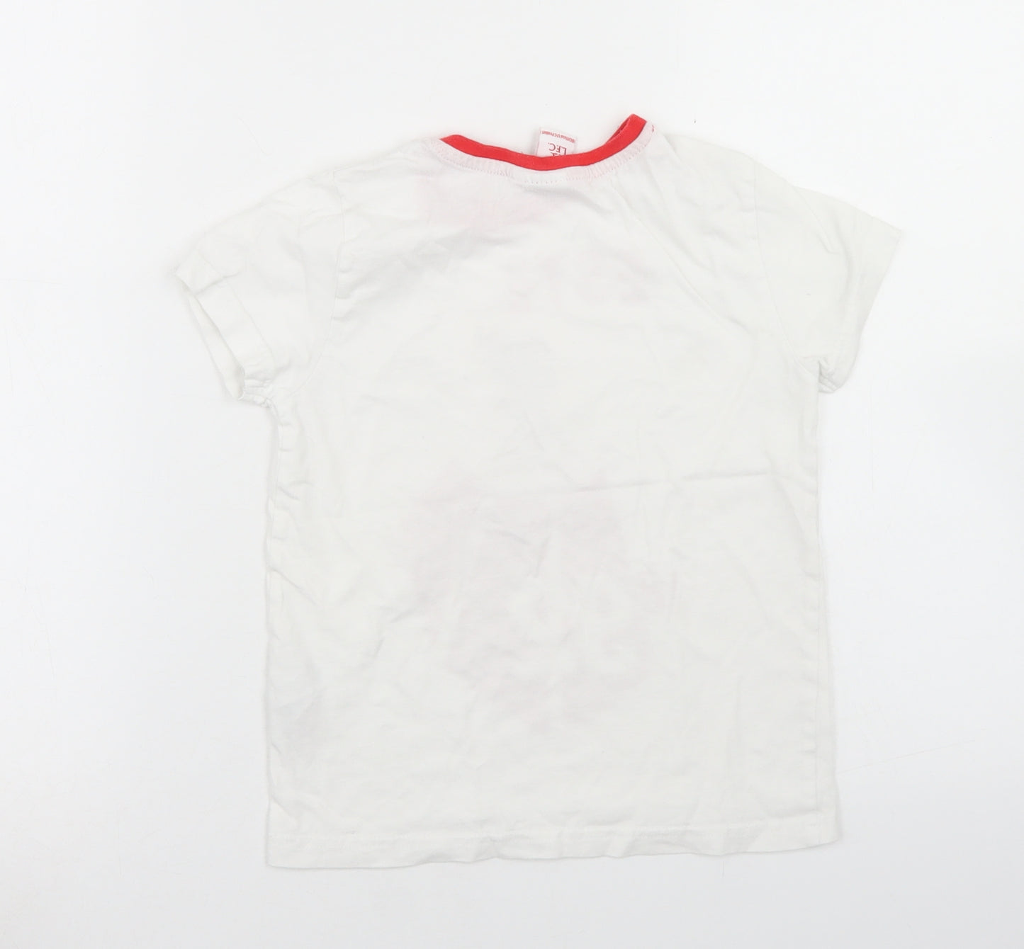 Primark Boys White  Cotton Basic T-Shirt Size 5-6 Years Crew Neck  - Liverpool FC