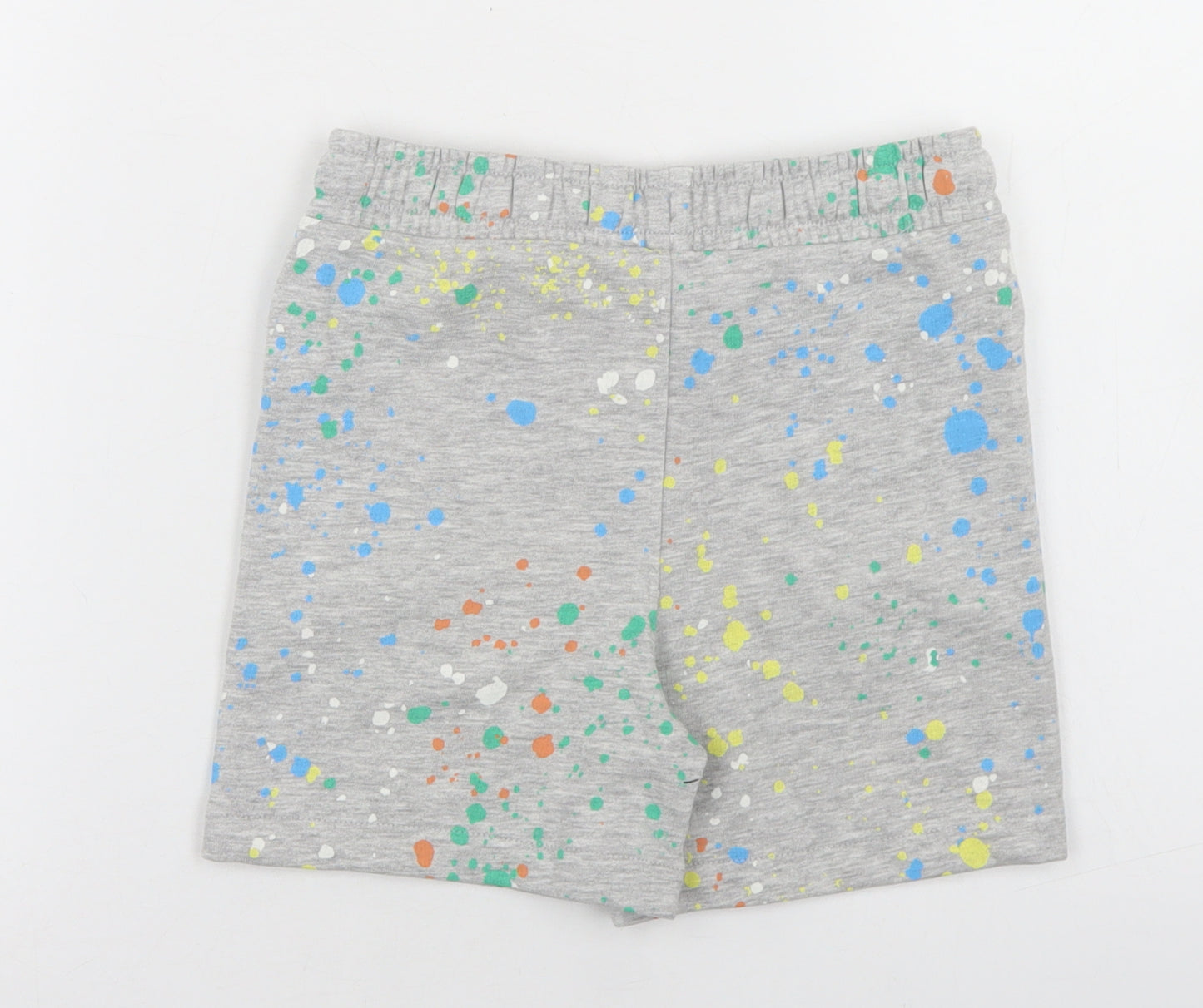 Marks and Spencer Boys Grey Spotted Cotton Sweat Shorts Size 5-6 Years  Regular Drawstring