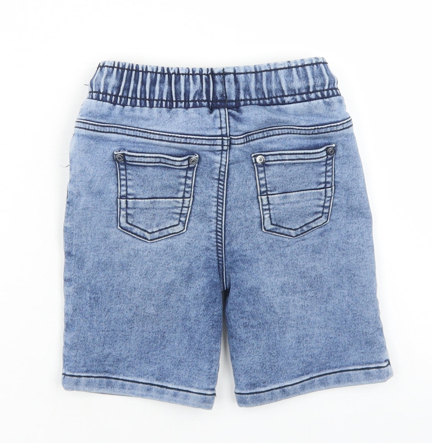 Pep & Co Boys Blue  Cotton Bermuda Shorts Size 5-6 Years  Regular Drawstring