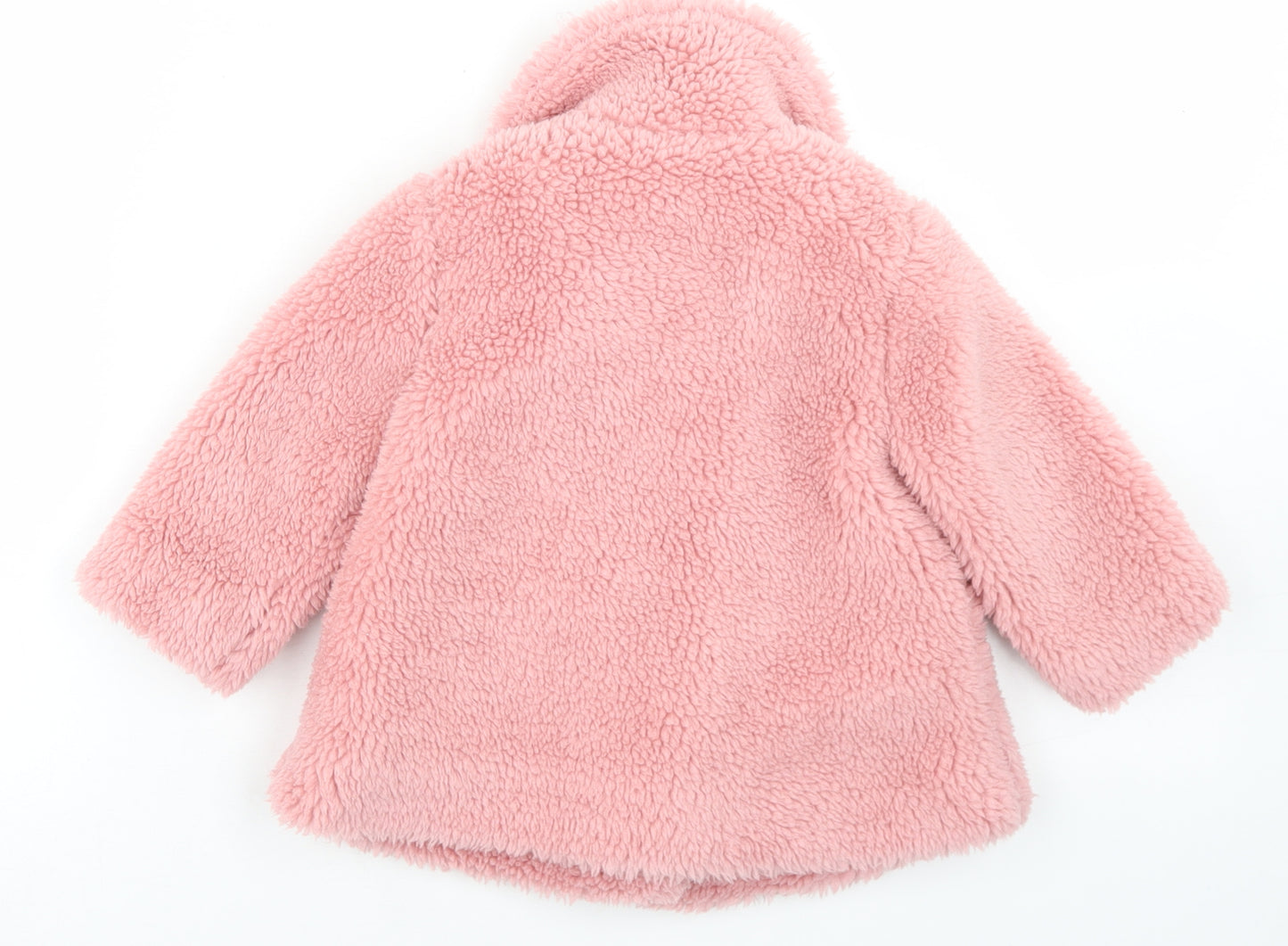 Primark Girls Pink   Overcoat Coat Size 6-9 Months   Button