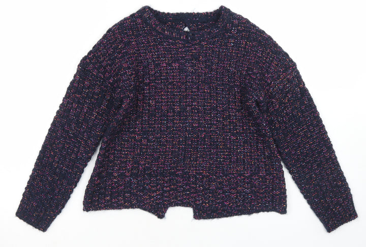 Dunnes Stores Girls Blue Round Neck Acrylic Pullover Jumper Size 8 Years