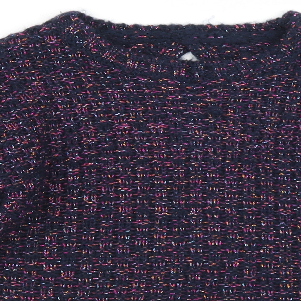 Dunnes Stores Girls Blue Round Neck  Acrylic Pullover Jumper Size 8 Years