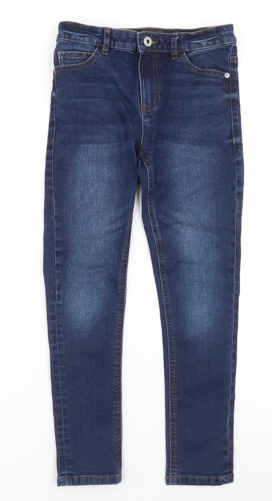 NEXT Boys Blue  Cotton Skinny Jeans Size 9 Months  Regular Button