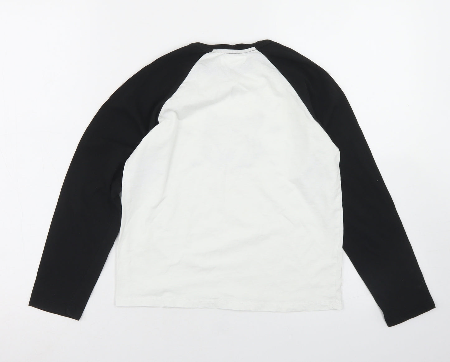 MNG Boys White Colourblock Polyester Basic T-Shirt Size 9 Years Crew Neck  - Los Angeles