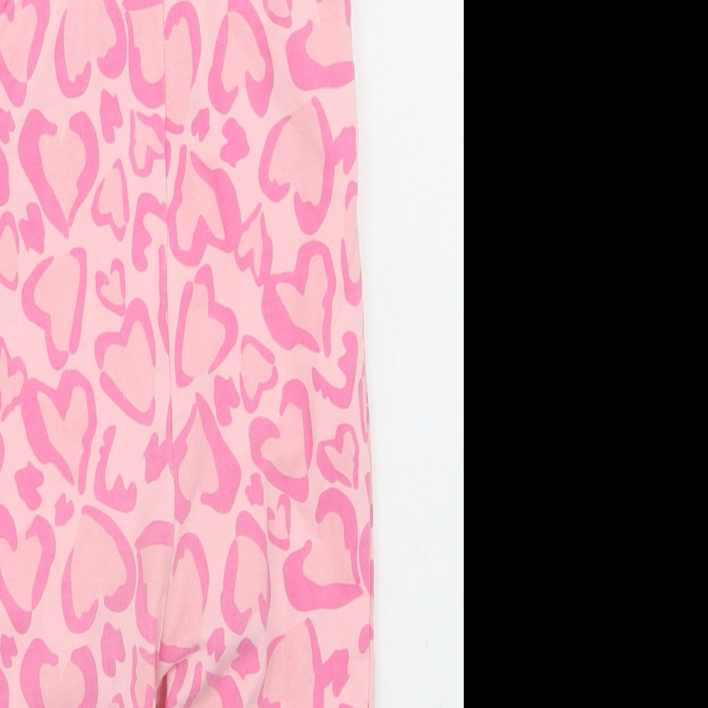 Studio  Pink Geometric Cotton Dungaree One-Piece Size 12-18 Months  Snap - Heart Print