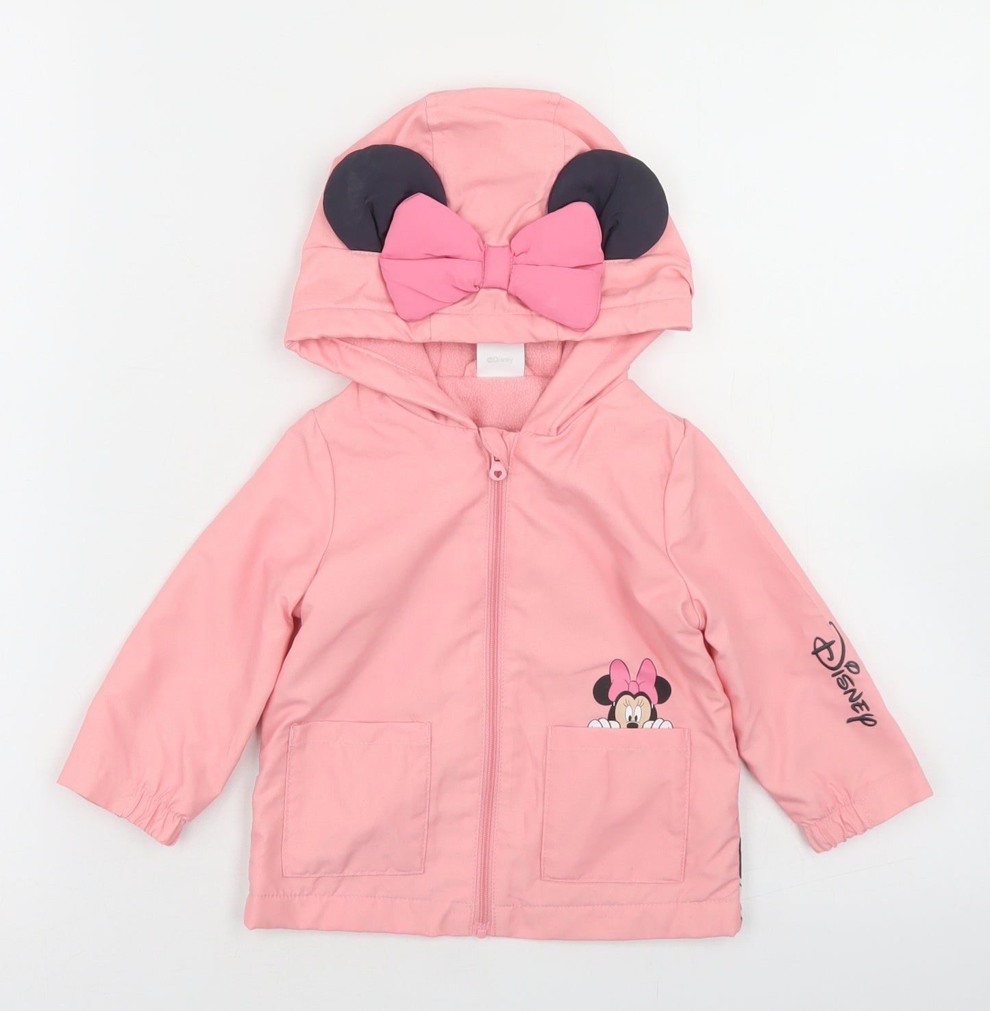 Disney Girls Pink   Jacket  Size 6-9 Months   Zip - Mickey & Friends