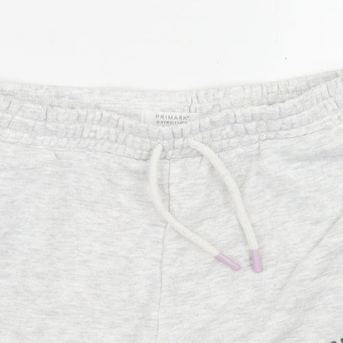 Primark Girls Grey  Cotton Sweat Shorts Size 8-9 Years  Regular Drawstring - California