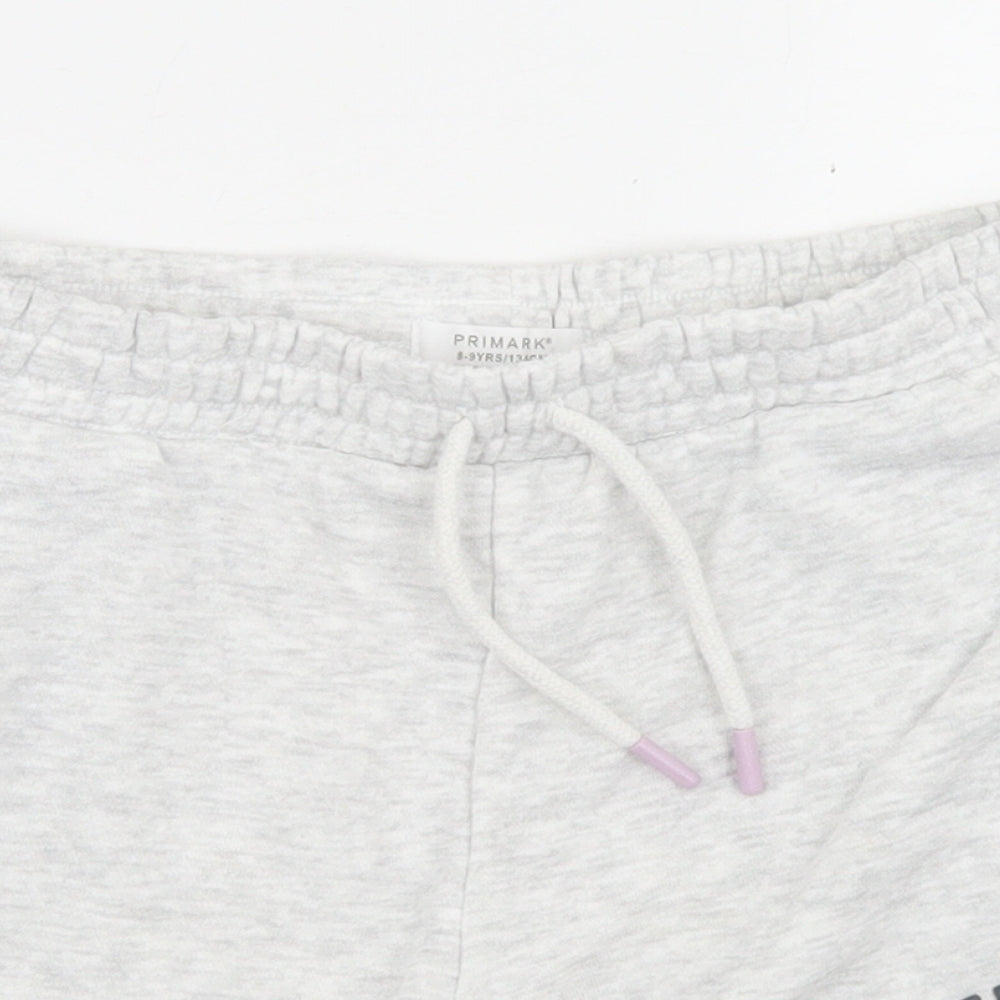 Primark Girls Grey  Cotton Sweat Shorts Size 8-9 Years  Regular Drawstring - California