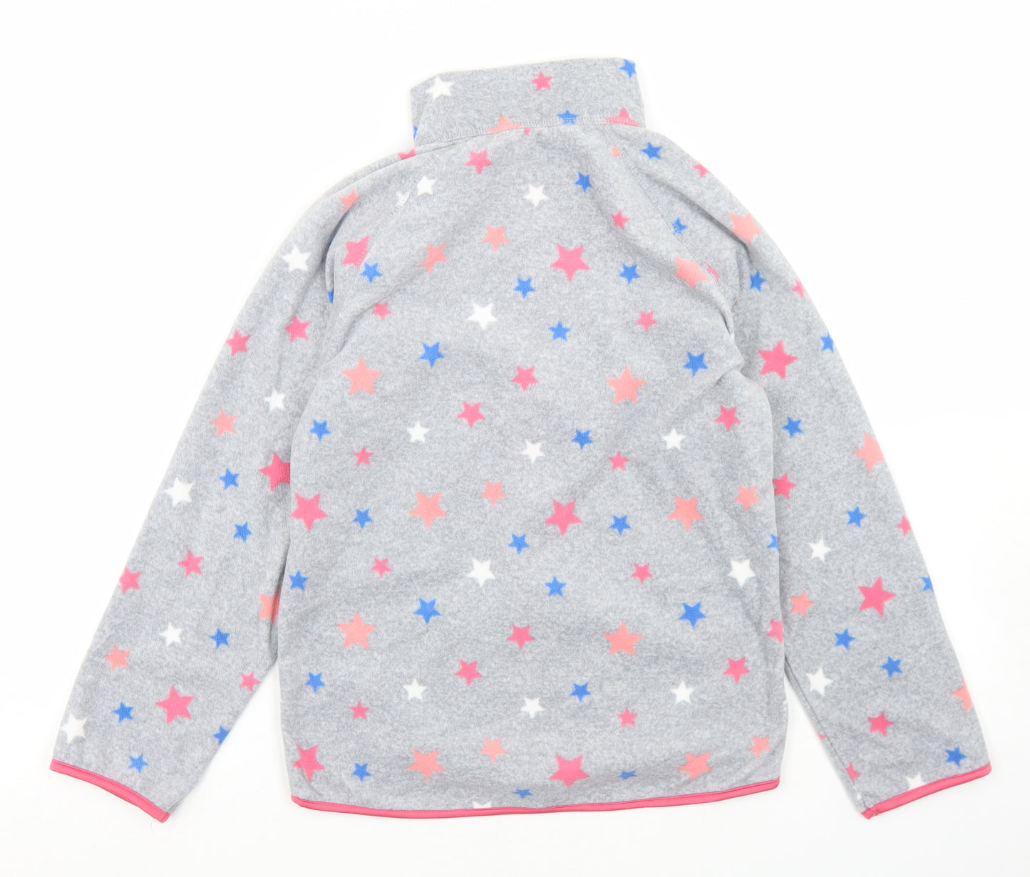 H&M Girls Grey Geometric Polyester Full Zip Sweatshirt Size 8-9 Years  Zip - Star Print