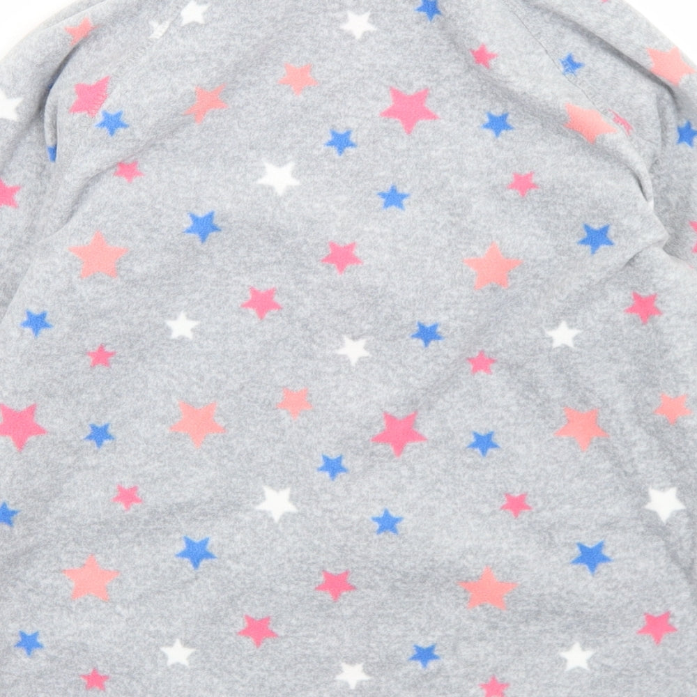 H&M Girls Grey Geometric Polyester Full Zip Sweatshirt Size 8-9 Years  Zip - Star Print