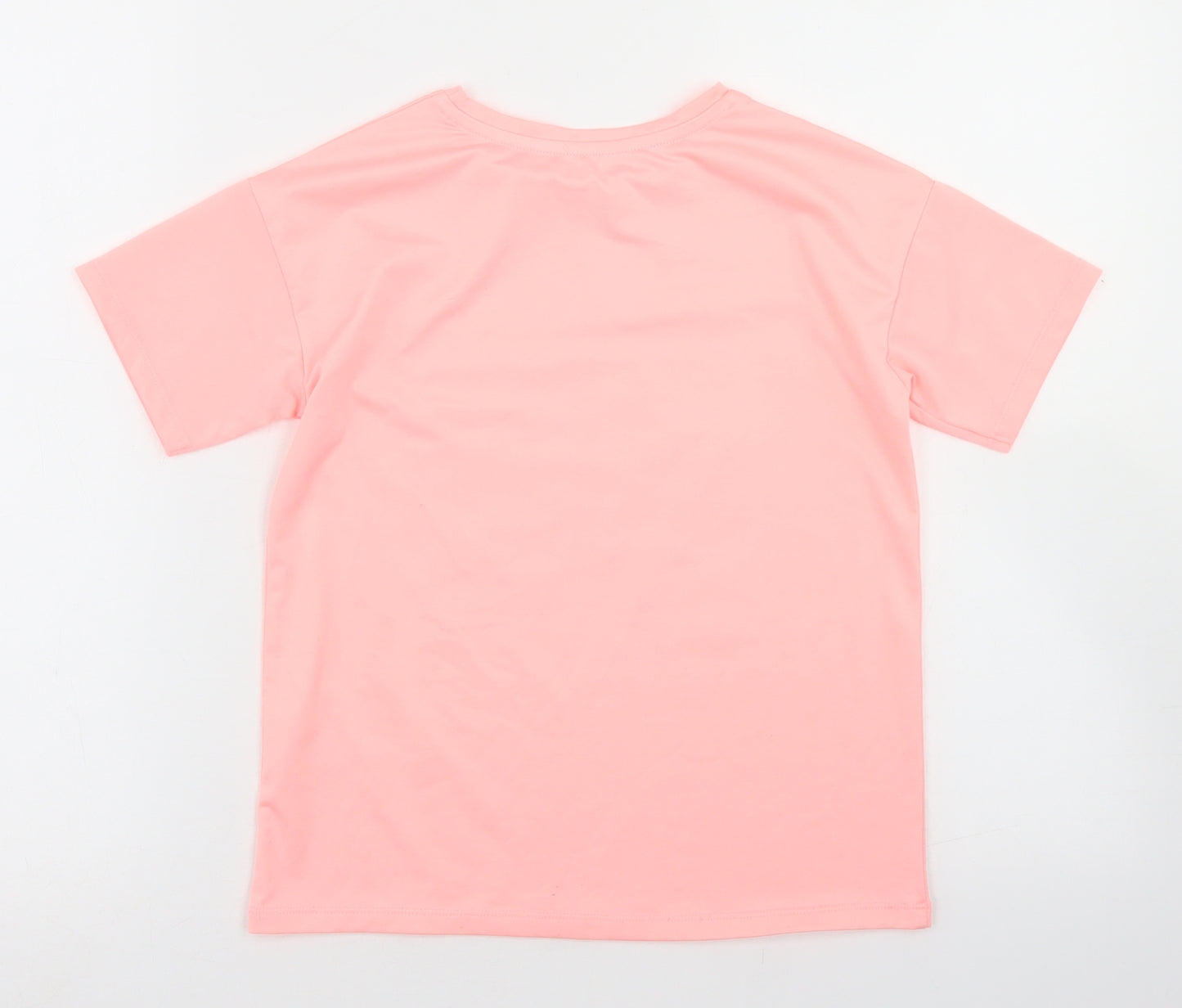 Dunnes Stores Girls Pink  Polyester Basic T-Shirt Size 7-8 Years Crew Neck  - Activewear Top