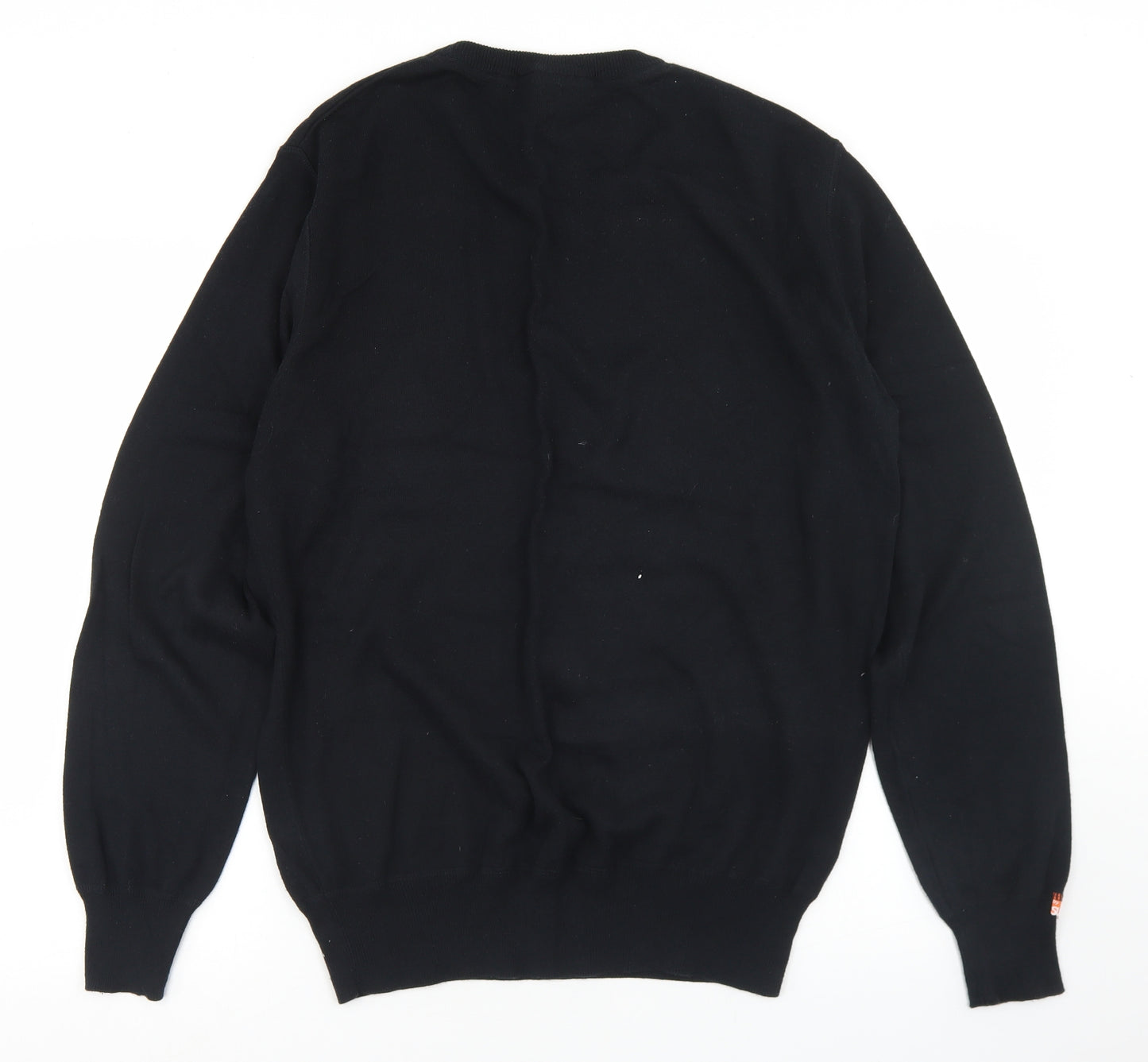Superdry Mens Black Crew Neck  Cotton Pullover Jumper Size 2XL