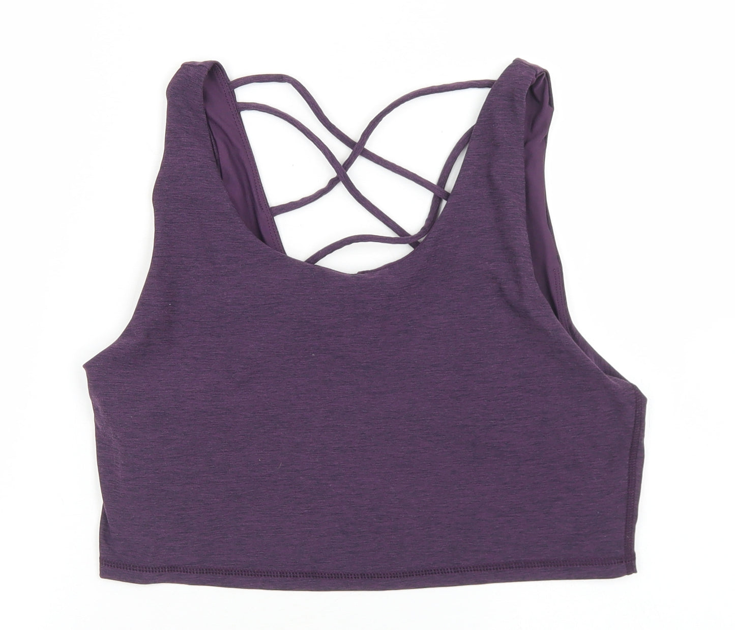 George Womens Purple  Polyester Cropped Tank Size L Round Neck