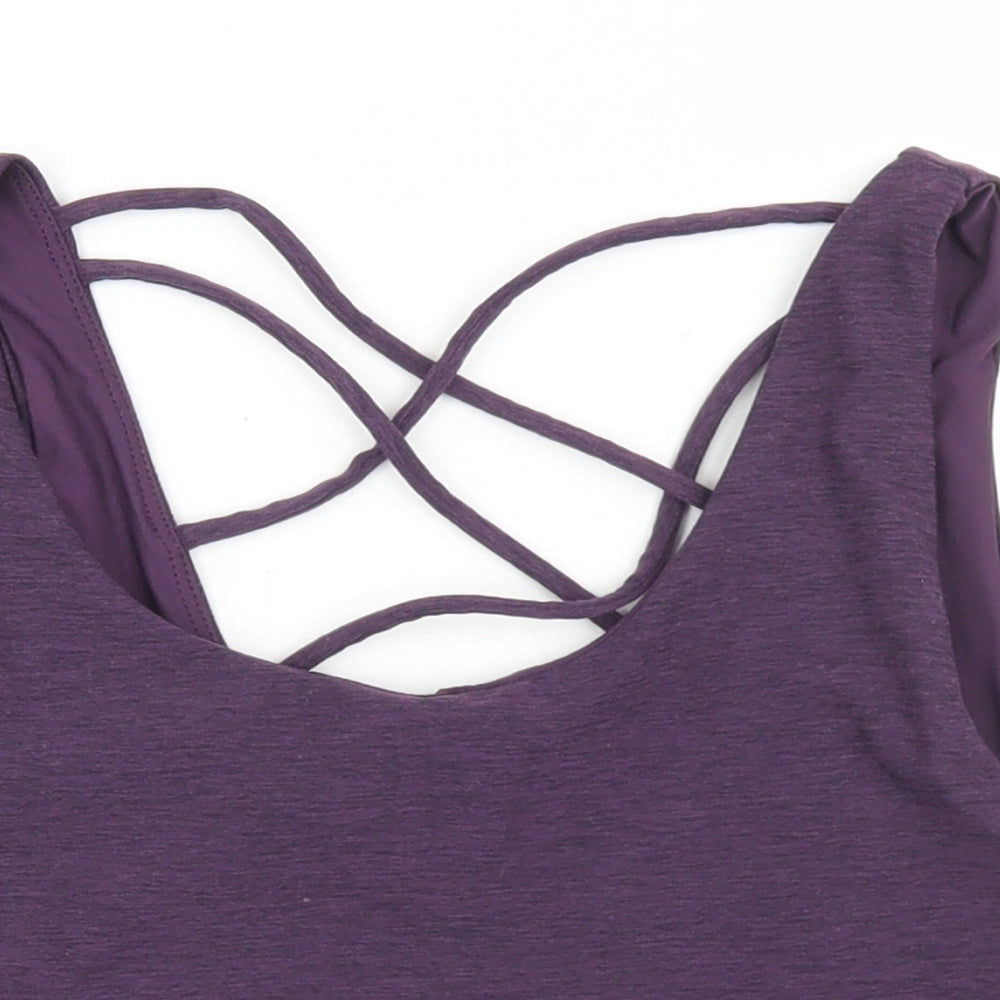 George Womens Purple  Polyester Cropped Tank Size L Round Neck