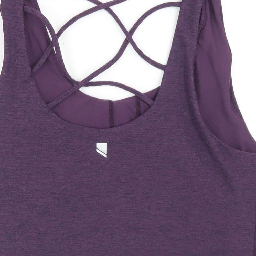 George Womens Purple  Polyester Cropped Tank Size L Round Neck