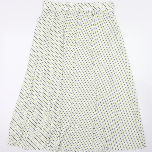 Only Womens Yellow Striped Polyester Pleated Skirt Size XL