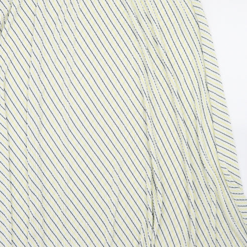 Only Womens Yellow Striped Polyester Pleated Skirt Size XL