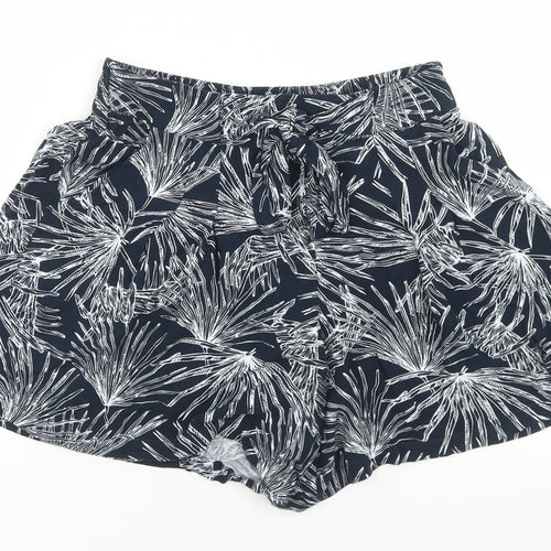 Anko Womens Blue Floral Viscose Paperbag Shorts Size 8 L3 in Regular