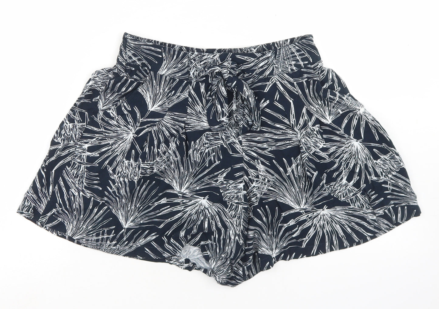 Anko Womens Blue Floral Viscose Paperbag Shorts Size 8 L3 in Regular
