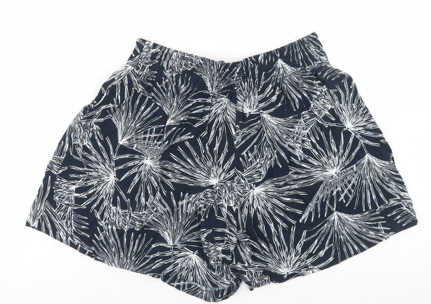 Anko Womens Blue Floral Viscose Paperbag Shorts Size 8 L3 in Regular