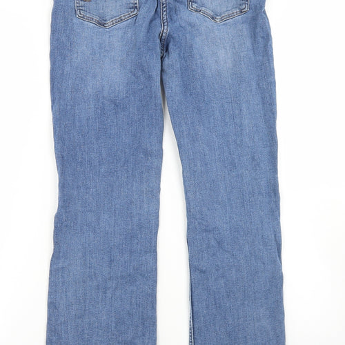 NEXT Womens Blue  Cotton Bootcut Jeans Size 12 L28 in Regular Button