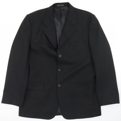 Park Avenue Mens Black  Polyester Jacket Blazer Size 42