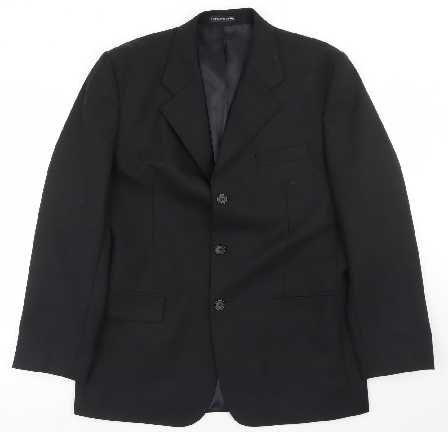 Park Avenue Mens Black  Polyester Jacket Blazer Size 42
