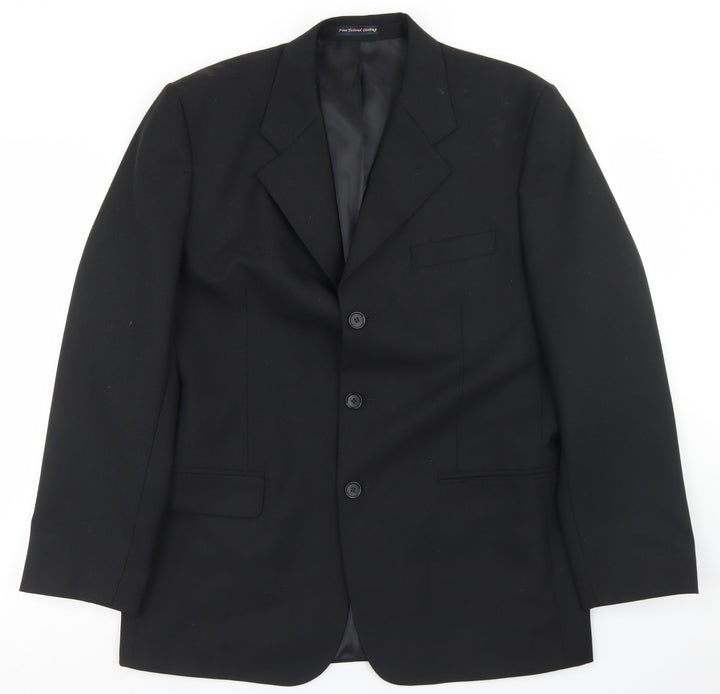 Park Avenue Mens Black  Polyester Jacket Blazer Size 42