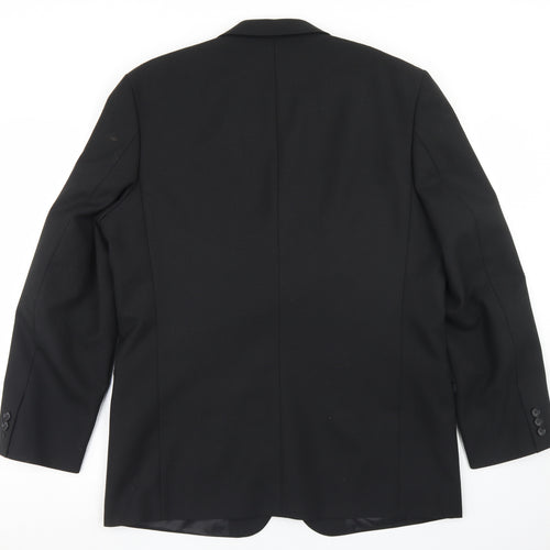 Park Avenue Mens Black  Polyester Jacket Blazer Size 42