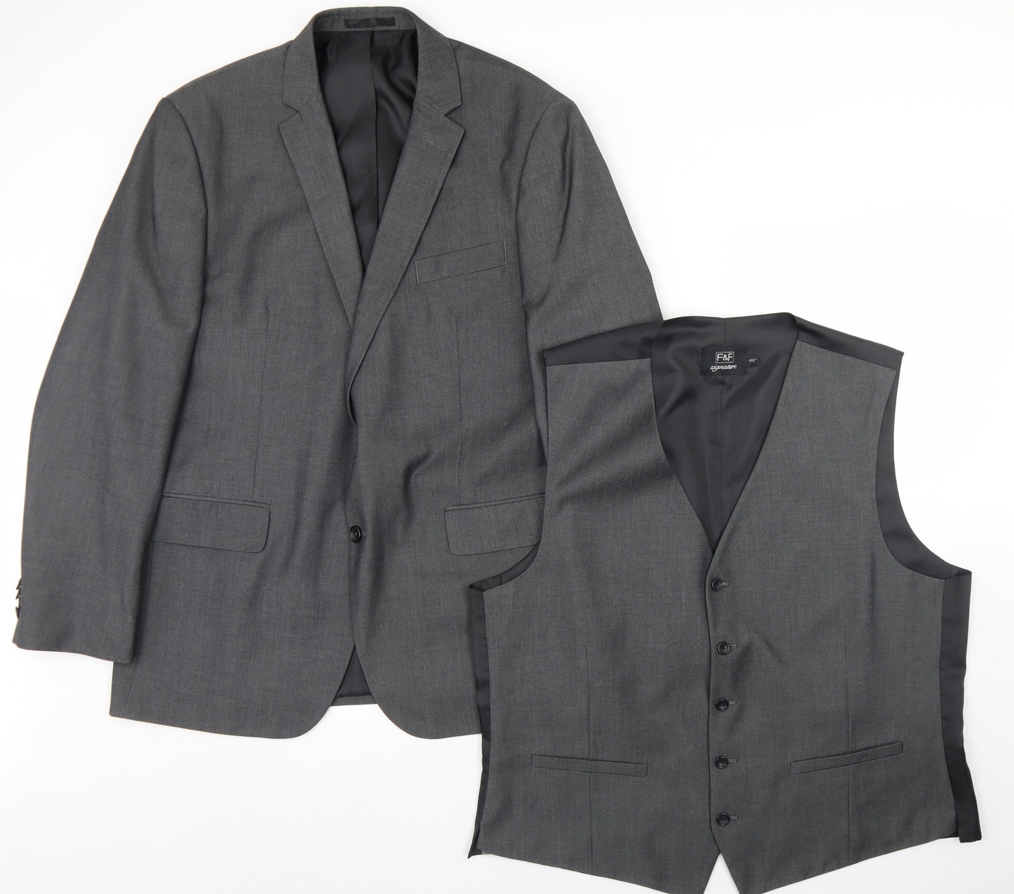 F&F Mens Grey  Polyester Jacket Blazer Size 46