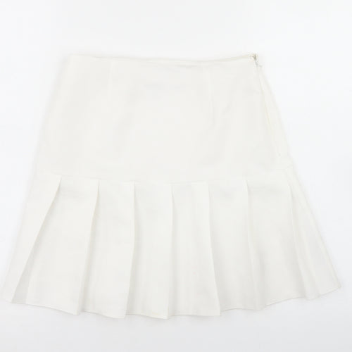 ASOS Womens White  Polyester Pleated Set Size 8   Zip