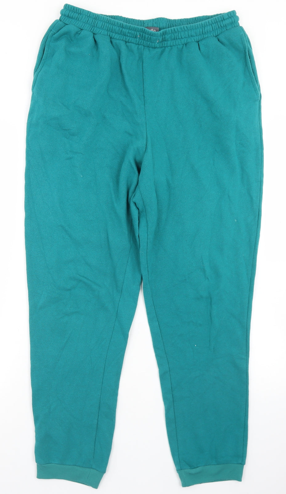 Studio Womens Blue  Cotton Jogger Trousers Size M L26 in Regular