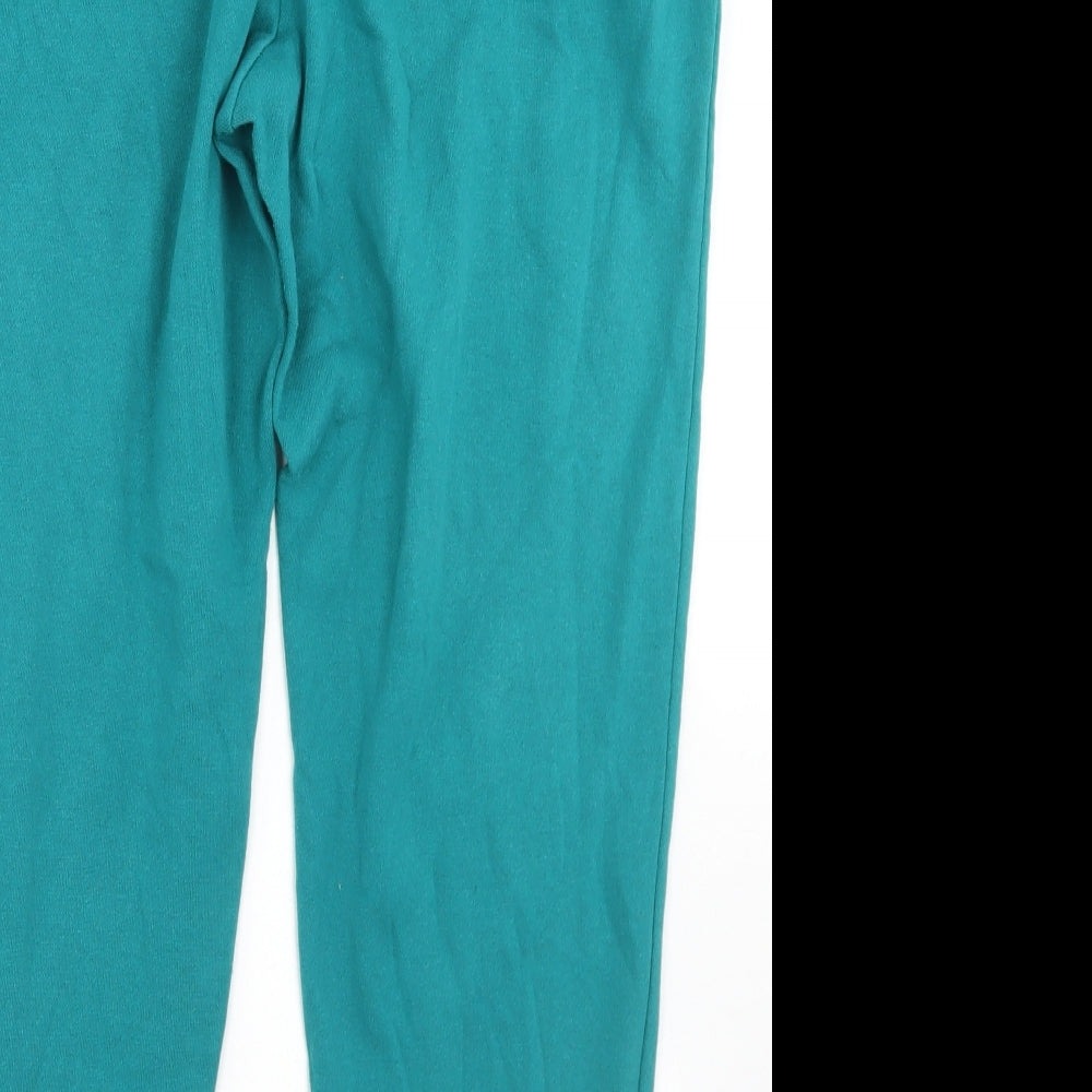 Studio Womens Blue  Cotton Jogger Trousers Size M L26 in Regular