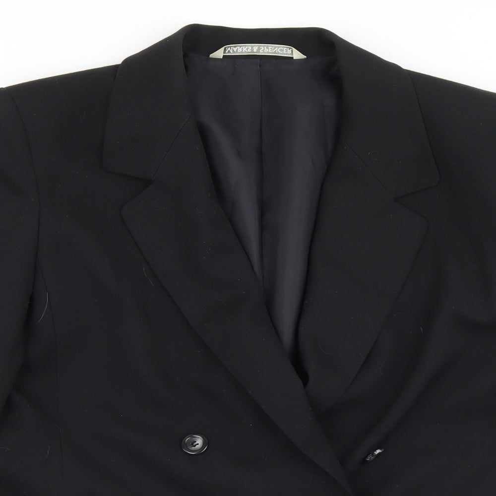 Marks and Spencer Womens Black  Polyester Jacket Blazer Size 16