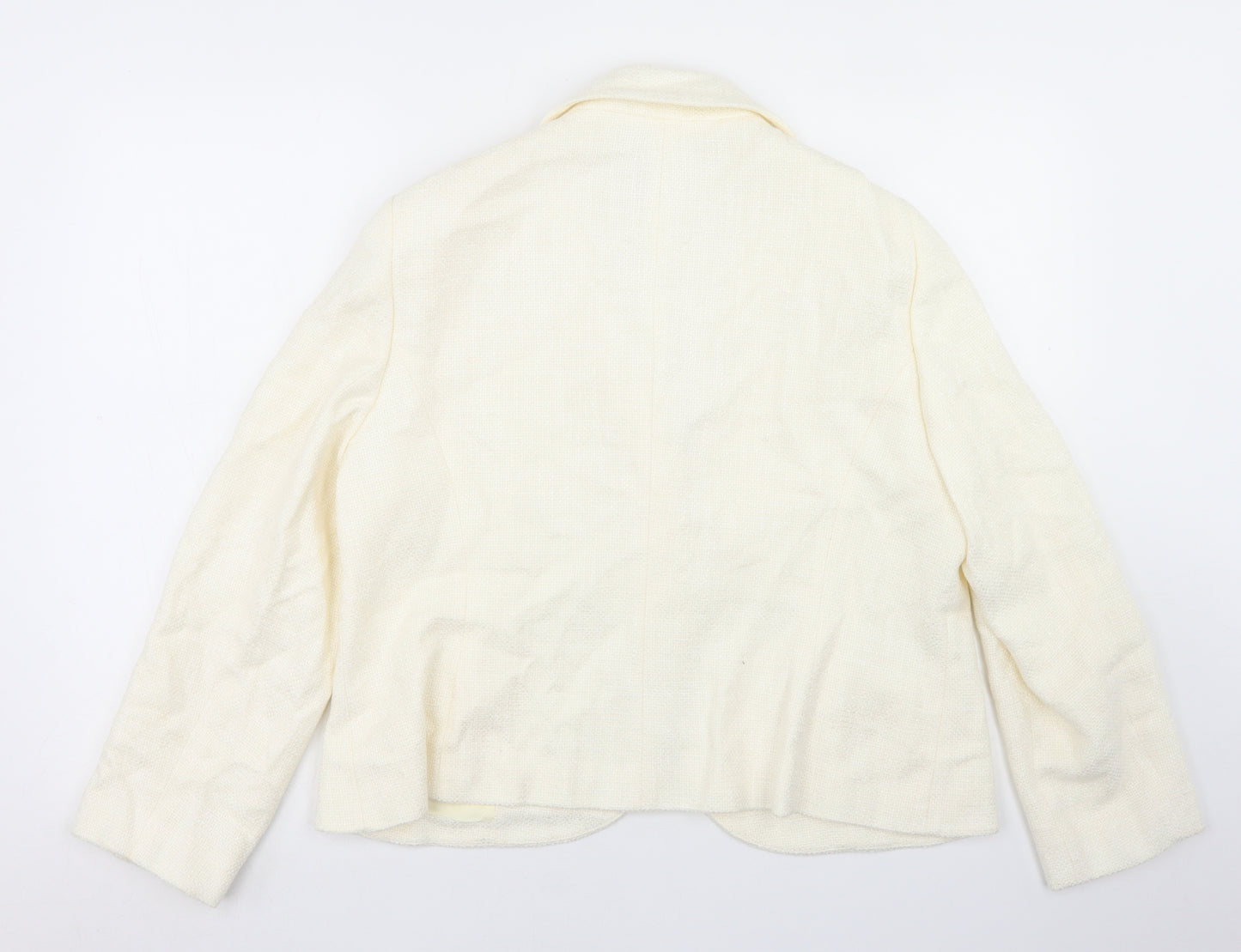 CC Womens Ivory  Polyacrylate Fibre Jacket Blazer Size 18