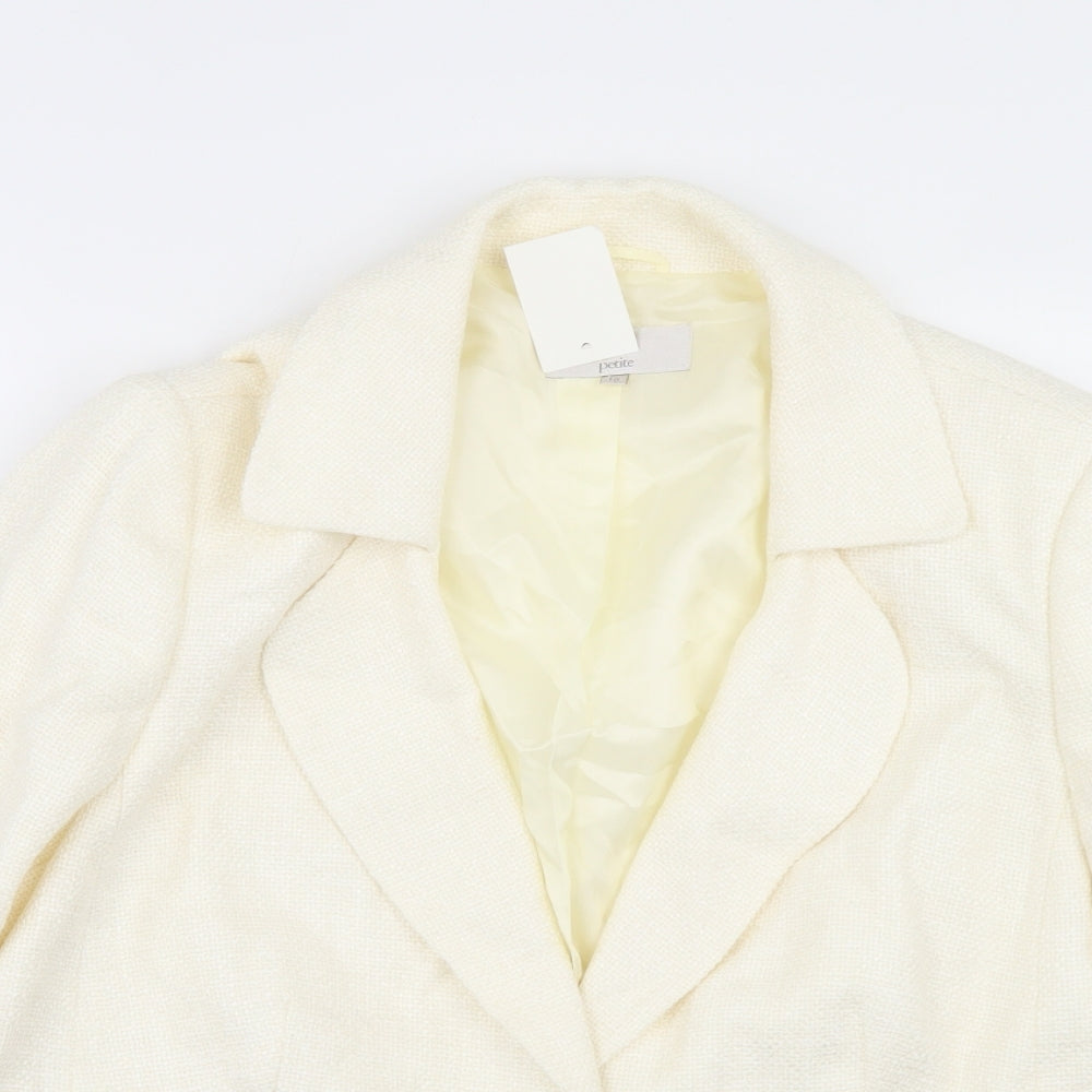 CC Womens Ivory  Polyacrylate Fibre Jacket Blazer Size 18