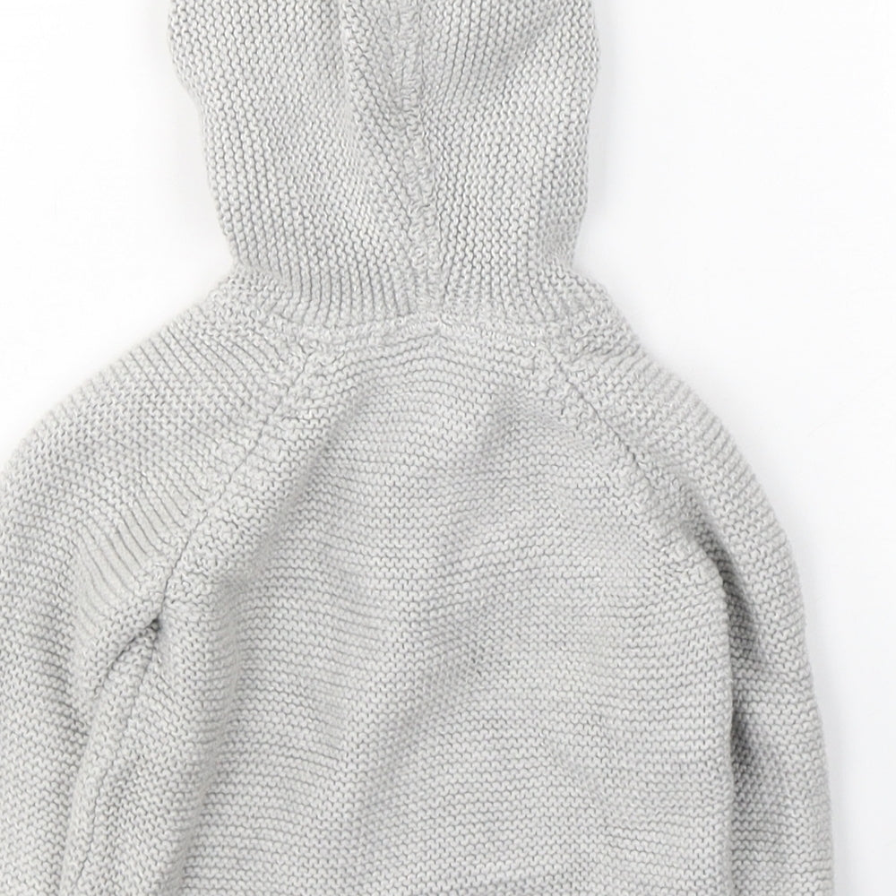 NEXT Baby Grey  Cotton Cardigan Jumper Size 3-6 Months  Button
