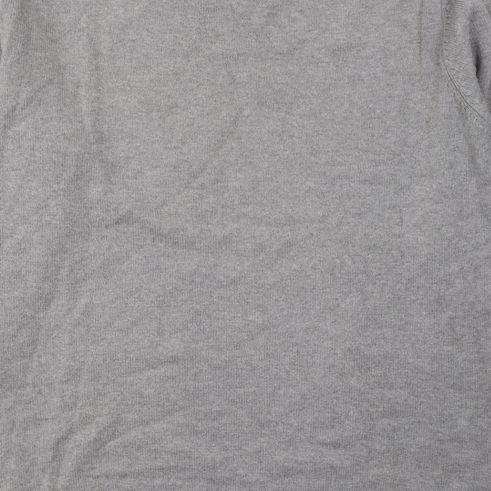 BHS Mens Grey Round Neck  Cotton Pullover Jumper Size XL