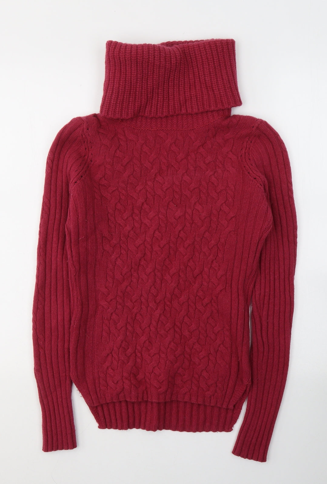 HUGO BOSS Womens Red Roll Neck  Wool Pullover Jumper Size M