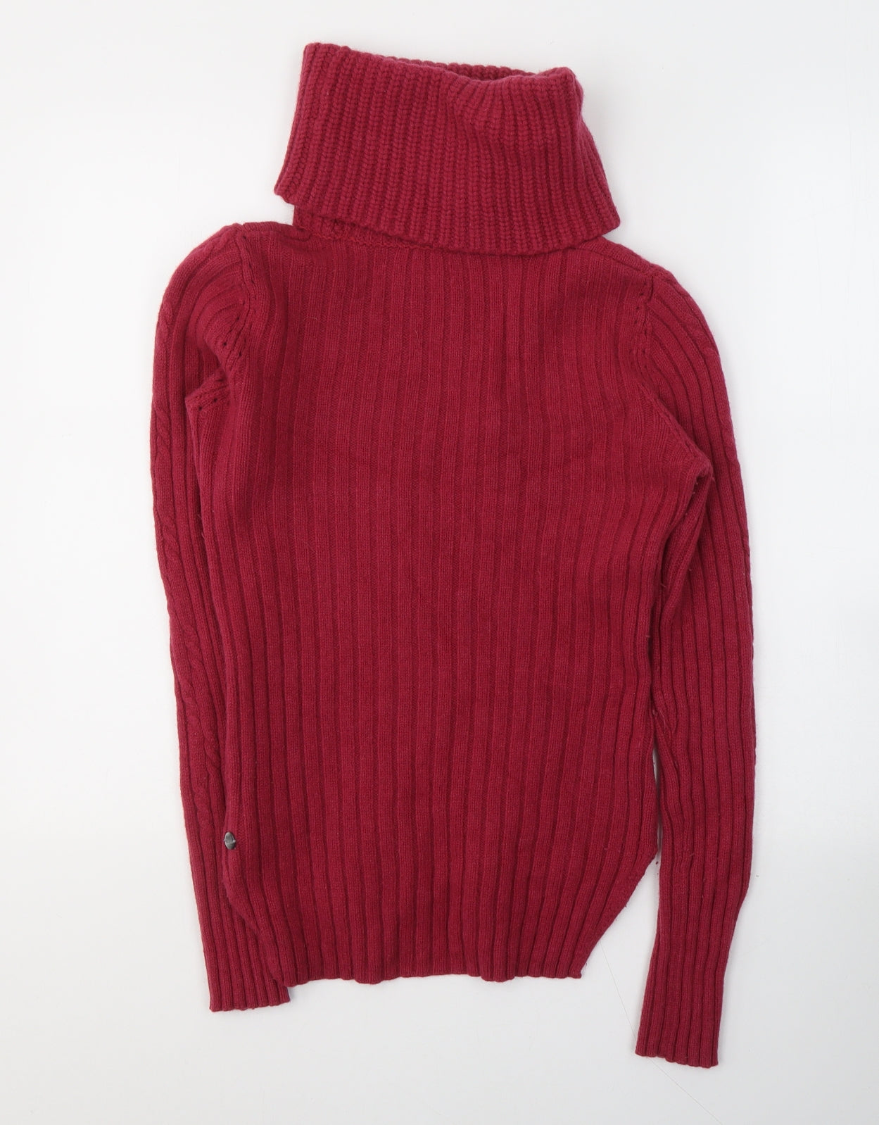 HUGO BOSS Womens Red Roll Neck  Wool Pullover Jumper Size M