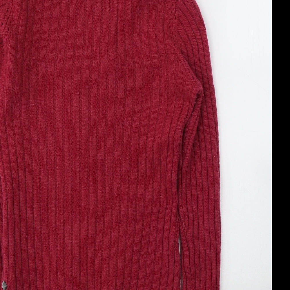 HUGO BOSS Womens Red Roll Neck  Wool Pullover Jumper Size M