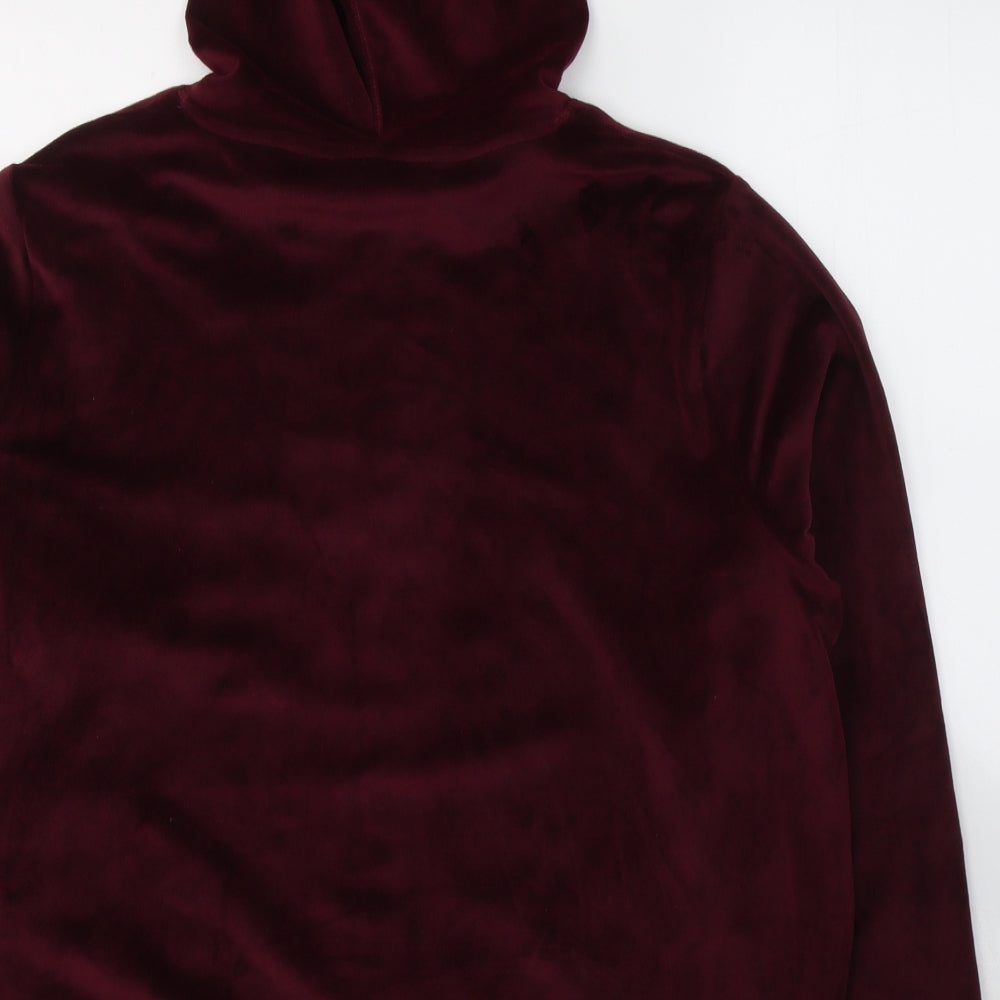 Marks and Spencer Womens Red  Polyester Full Zip Hoodie Size 18  Zip