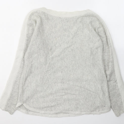 Oasis Womens Grey Round Neck  Viscose Pullover Jumper Size XS