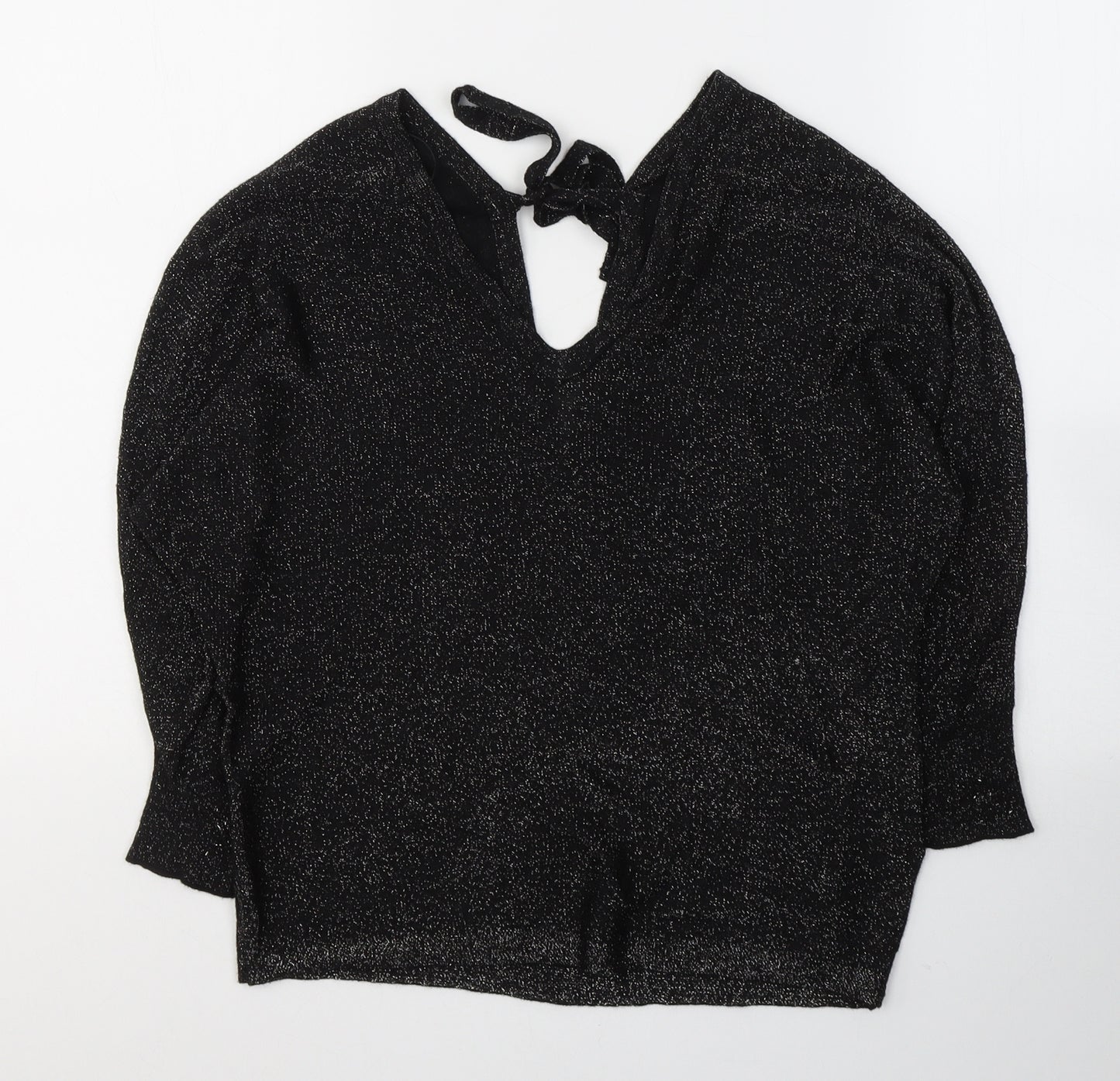 NEXT Womens Black  Viscose Basic Blouse Size XS V-Neck