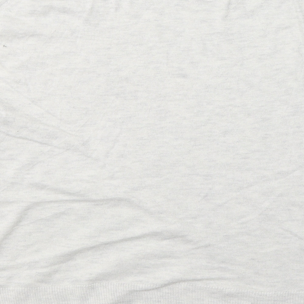 Zara Womens Grey  Viscose Jersey T-Shirt Size S Round Neck