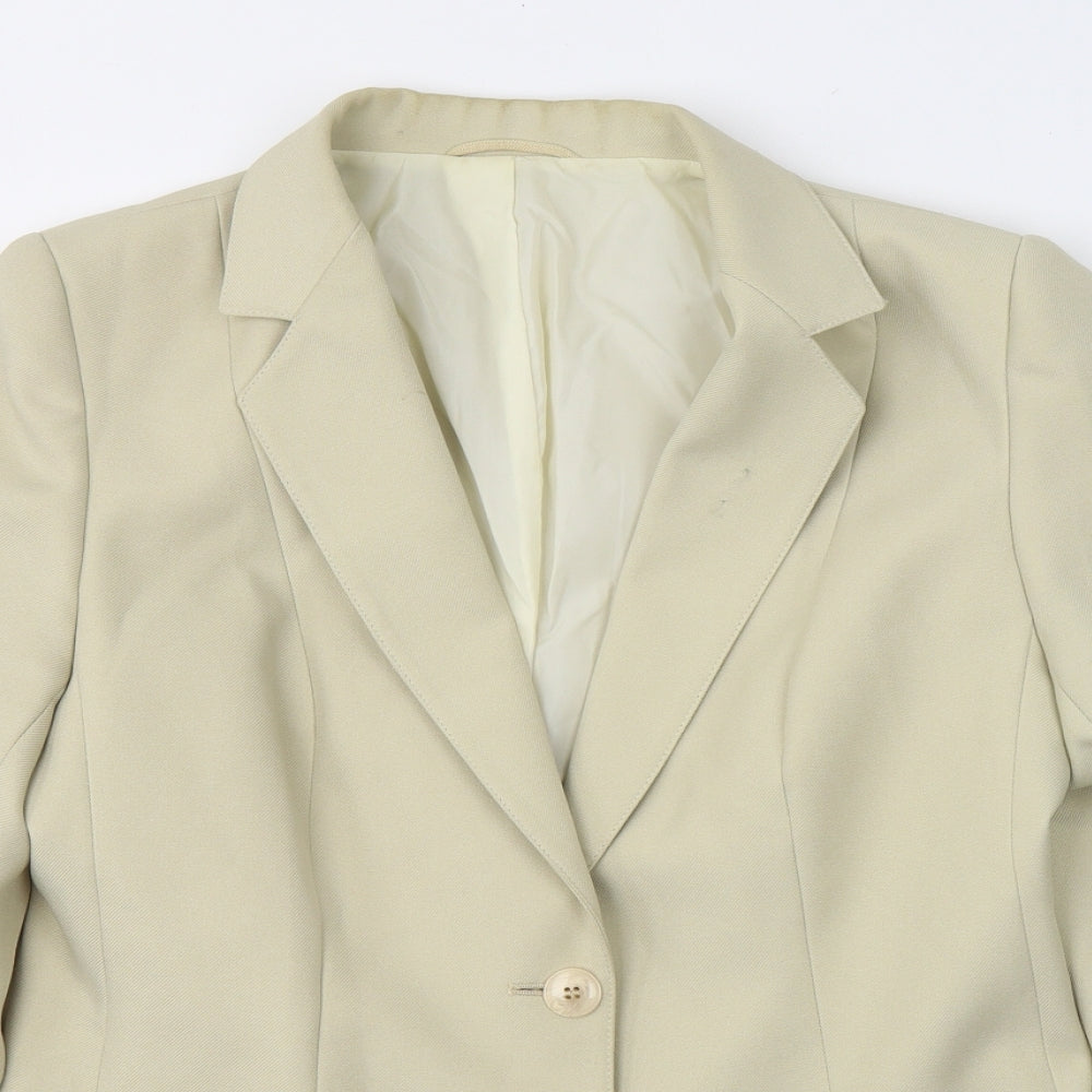 Marks and Spencer Womens Beige   Jacket Blazer Size 14  Button
