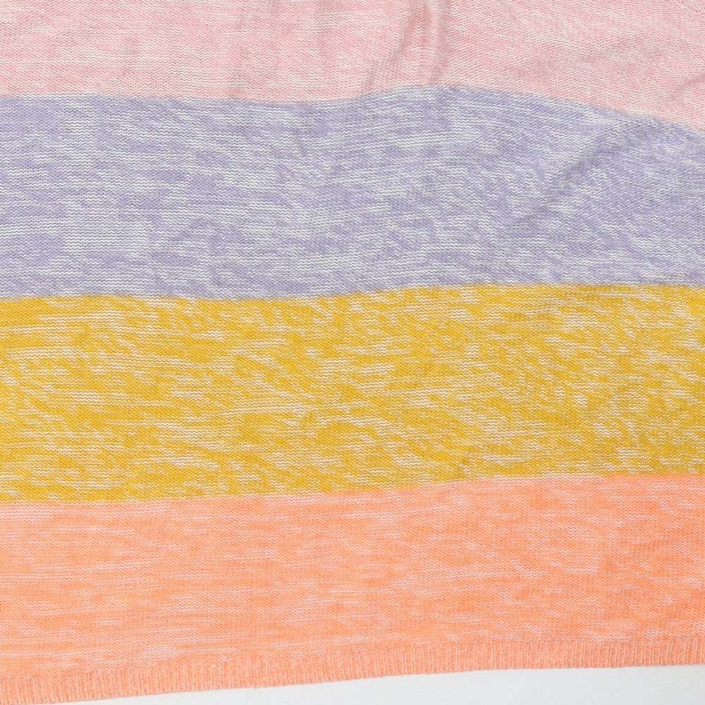Primark Womens Multicoloured Round Neck Striped Acrylic Pullover Jumper Size 12