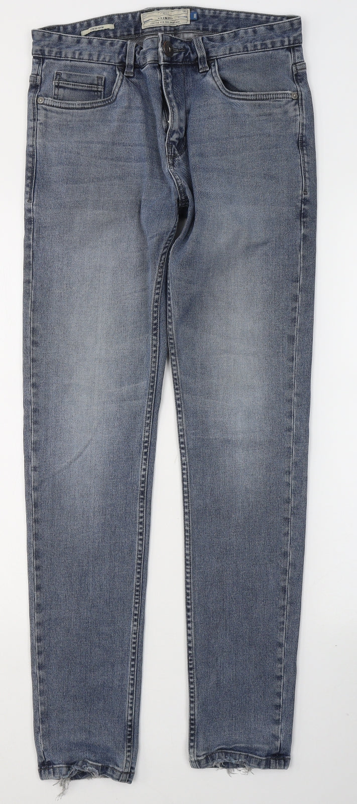 NEXT Mens Blue  Cotton Skinny Jeans Size 28 in L31 in Regular Button