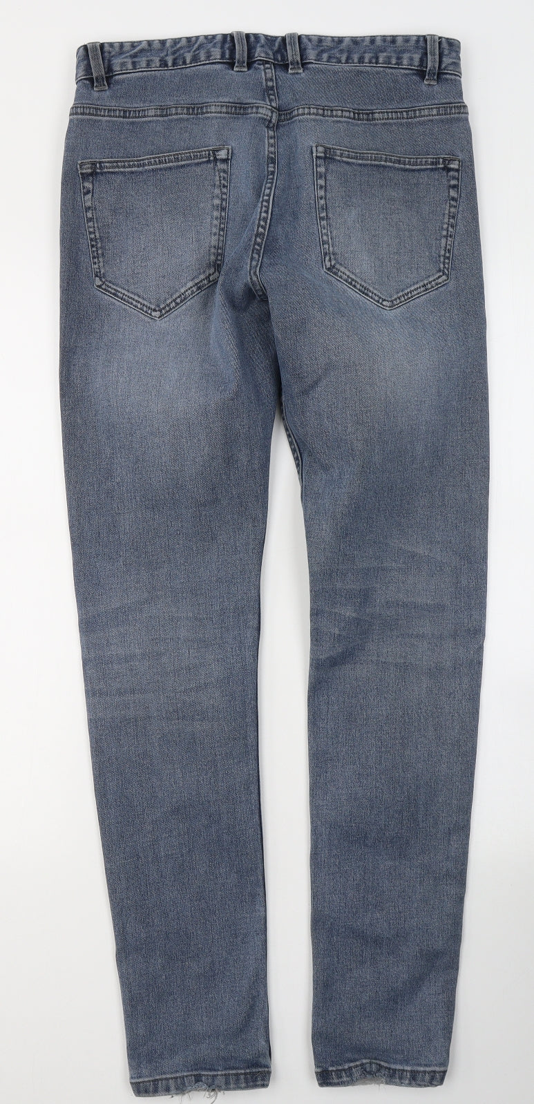 NEXT Mens Blue  Cotton Skinny Jeans Size 28 in L31 in Regular Button